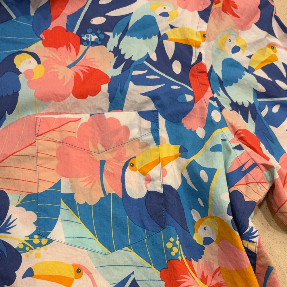 Club Room Men's Colorful Tropical Button Down Shirt - Picture 3 of 7